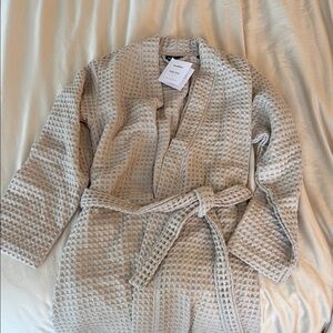 Brooklinen Waffle Kimono Robe - Light Taupe